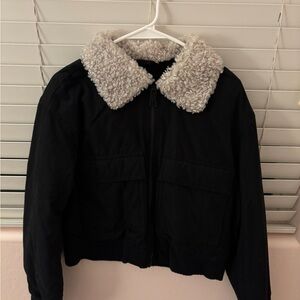 Black Jacket with Sherpa Collar